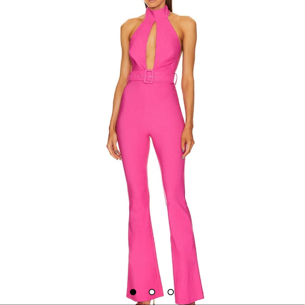 Pink sexy jumpsuit with cutout - Michael Costello